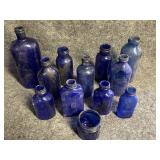 Lot of Cobalt Blue Glass Vintage Medicine
