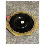 10" Black plate gold edge