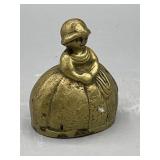 Antique Brass hand bell stands 2.5" tall