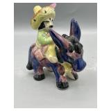 Vinta Mexican man and Donkey Ceramic figurine
