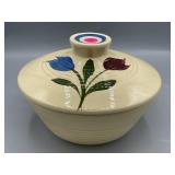 Watt Pottery covered bowl 8"