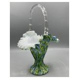 Gorgeous Fenton vasa murrhina aventurine basket