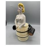 Rare vintage 50s nude lade ceramic decanter with
