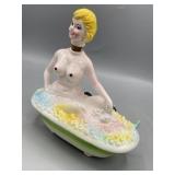 very Rare Naked lady in bathtub with rinestone