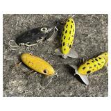 Lot of 4 Fred Arbogast Jitterbug Fishing Lures