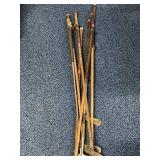 Lot of 8 Vintage Golf Clubs - 7 are Wood Handles