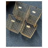 Vintage baskets, resemble old gym locker baskets.
