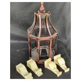 Vintage birdcage with Colonial sconces (see