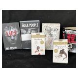 Books by Shakespeare, include McBeth and Romeo and