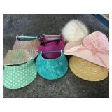 Collection of fashionable visors and hats