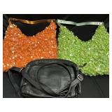 Two sequin purses and small black purse