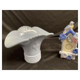 Blue Abington Vase and bird decor- stamped 4137