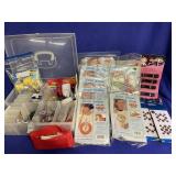 Tote of picture hanging hardware, and