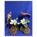 Two House of Goebel carved birds, and walnut