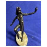 Egyptian bronze? mounted figurine 8" tall