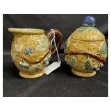 Cream and sugar- Blackberry. Creamer is 4 inches