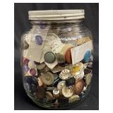 Vintage jar filled with buttons