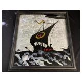 Framed painted foil wall art