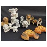 Ceramic/chalkware dog figurines