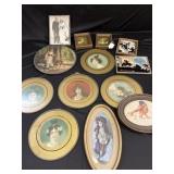 Round lead framed Victorian portraits,