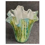 Iridescent glass vase