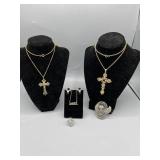 Lots of crosses including gold toned cross