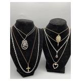 Seven beautiful necklaces all costume jewelry.