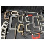 Large lot of c-clamps.