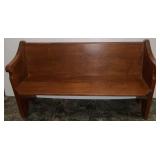 Oak bench, design looks like a church pew