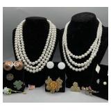 Collection of costume jewelry soothing pearl