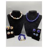 Collection of costume jewelry all unmarked.