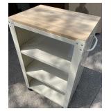 Metal rolling stand with wood top