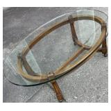 Oval Coffee Table with thick glass