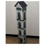 Painted wood video storage shelf