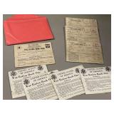 War Ration Books, (4) Book One, (4) Book three