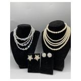 Sparkly and pearl costume jewelry