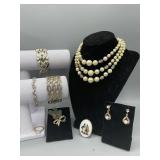 Stunning costume jewelry including bracelets a
