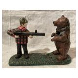 Antique Style Cast Iron Bear Hunter Mechanical