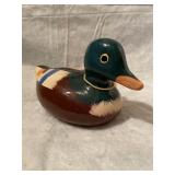 Wooden mallard duck bank made in Taiwan
