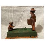 Monkey bank cast iron bank, missing bottom