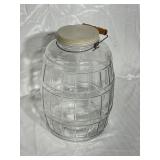Large Lidded Glass Pickle Jar with Wood