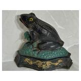Large Cast Iron Frog Door Stop 9" tall