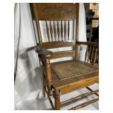 Vintage Solid Oak Spindle Back Chair with