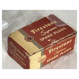Box of 10 Vintage Firestone Supreme Spark Plugs