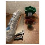 Miscellaneous lot including handsaw, hand