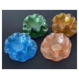 Multi color depression glass 6 inch Diameter