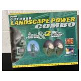 Prime outdoor landscape power combo three outlet