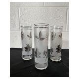 Libbey Silver Leaf Juice Glasses Mid century