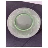 14 inch Vaseline glass platter