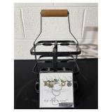 Metal wine holder and wine glass  jewelry